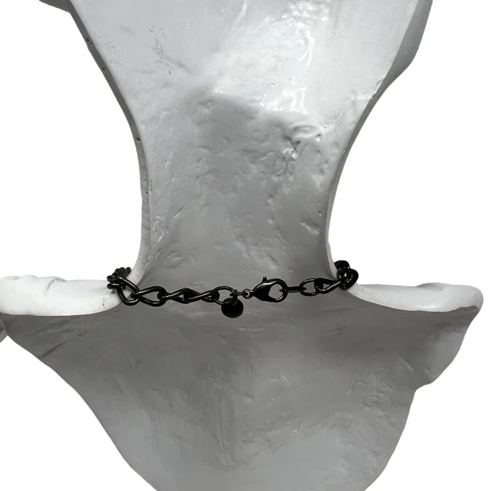 Loft Necklace Gunmetal Chain Purple‎ Clear Lucite Beads Cluster
